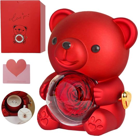 Real Rose Bear Gift Box 