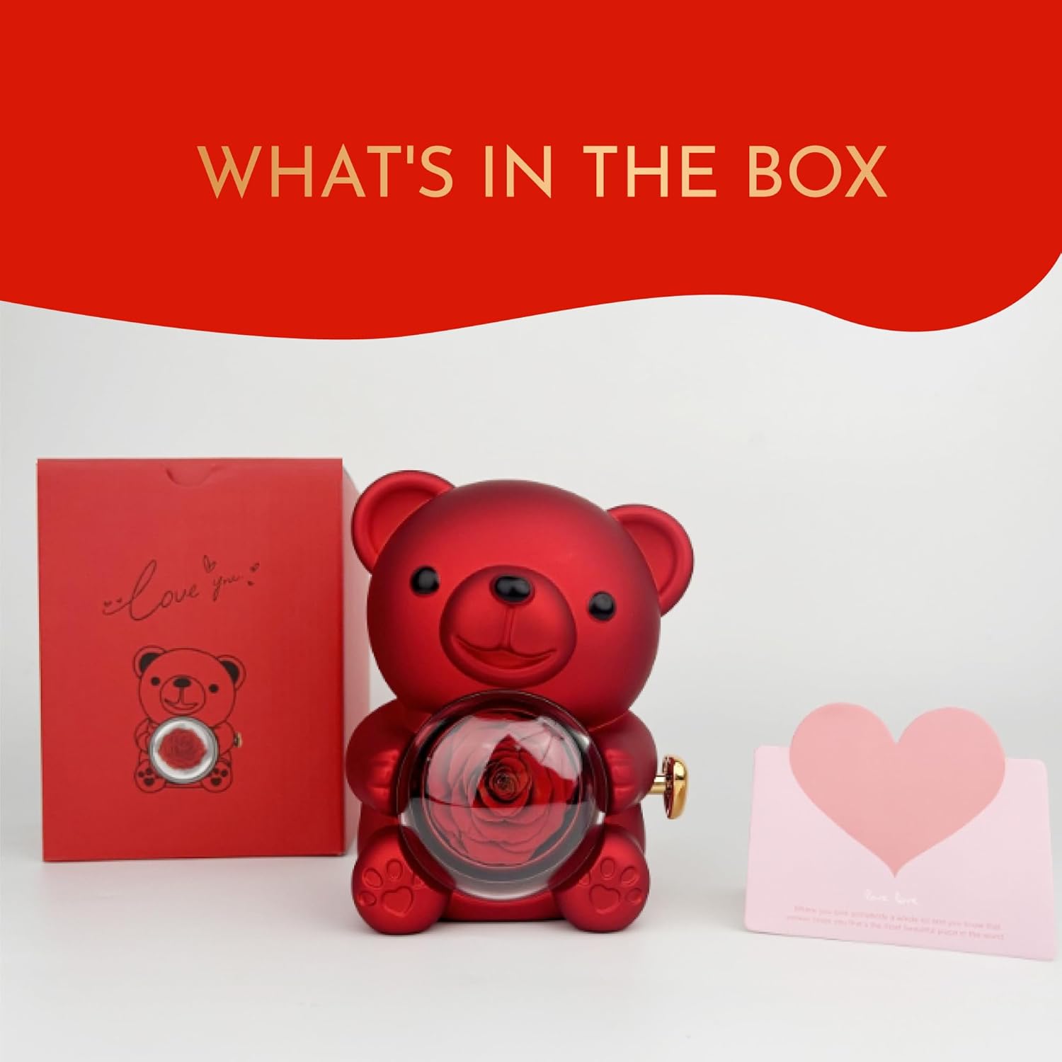 Real Rose Bear Gift Box 