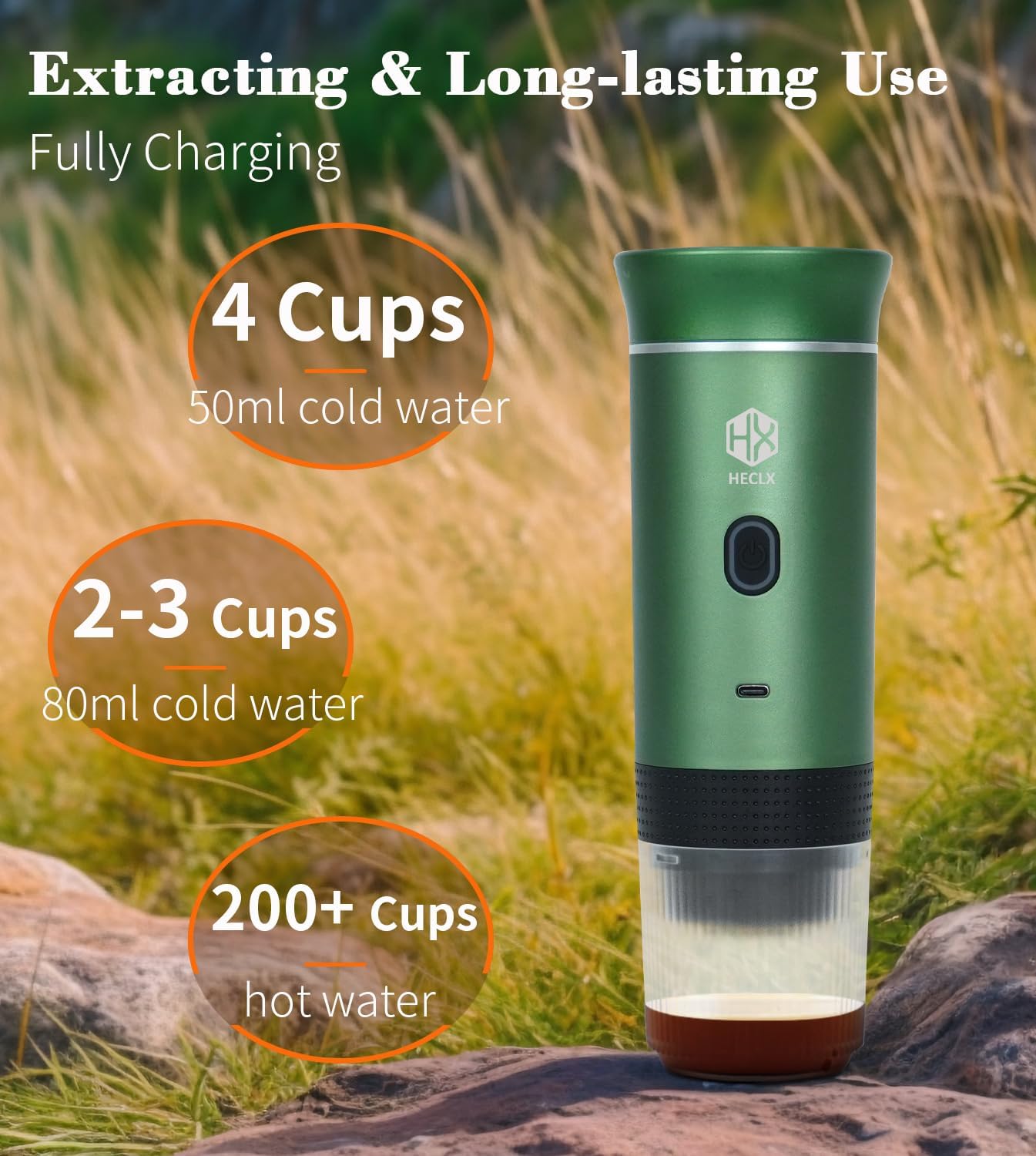 Portable Electric Espresso Machine, Travel Coffee Maker for Camping, Car Coffee Maker Self-Heating, Compatible with Ground Coffee & NS Capsule for RV, Hiking, Office (Modern Weave)