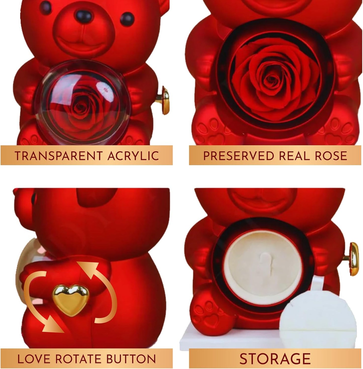 Real Rose Bear Gift Box 